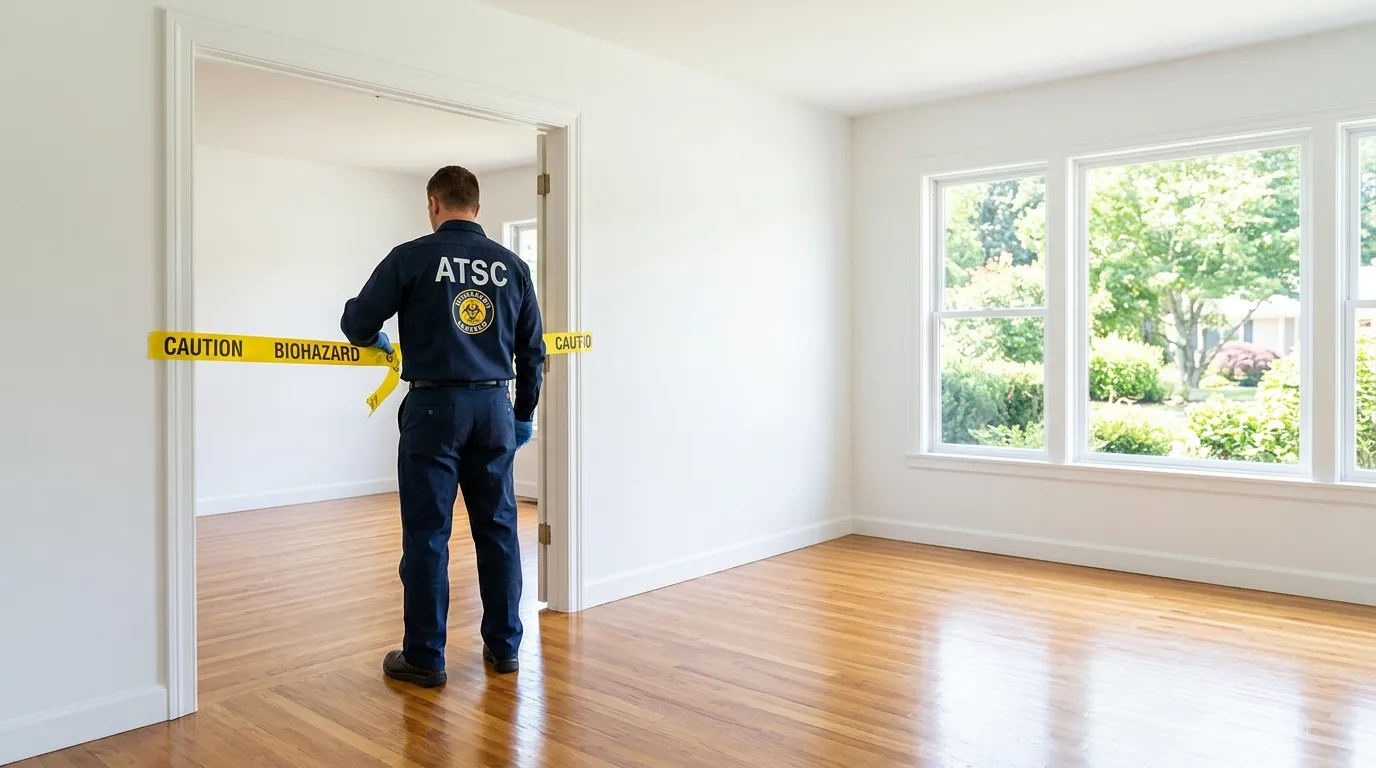 Certified biohazard cleanup crew performing Decomposition Cleanup in Lawrenceburg